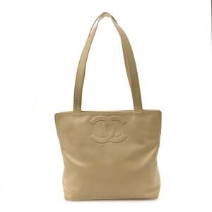 Chanel Calfskin Cc Tote Beige #258034C12B